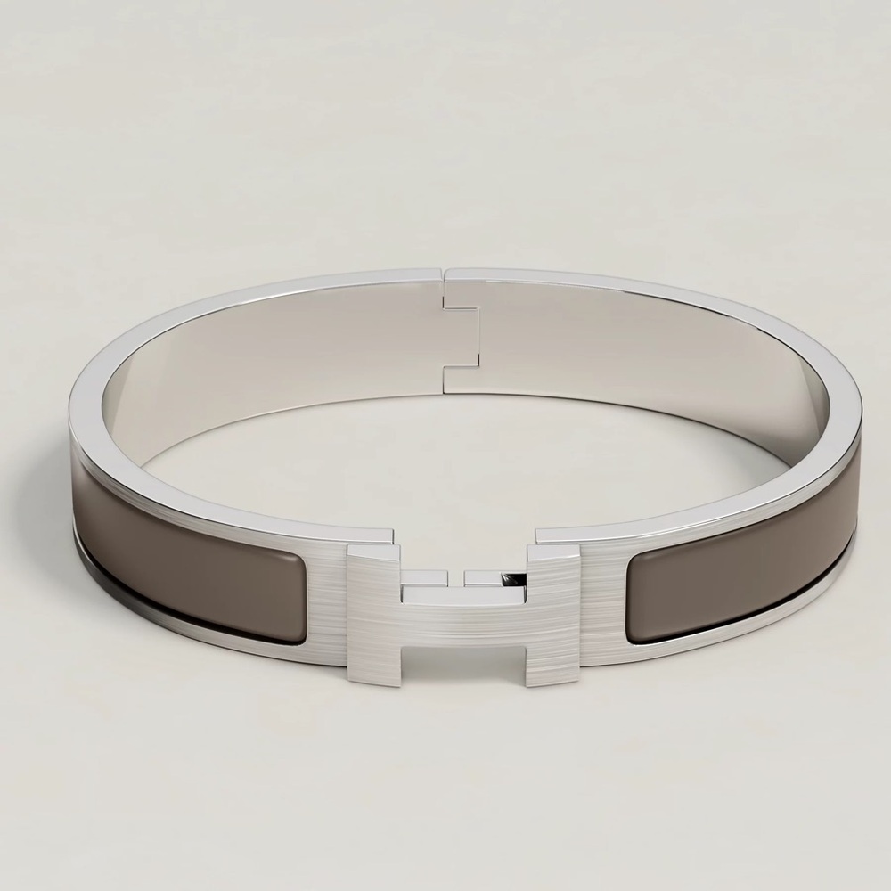 Hermès Clic HH Men’s Bracelet in Gris Étain Mat